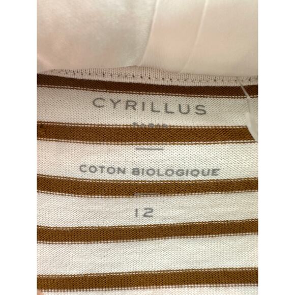 CYRILLUS Breton Stripe Liberty Fabric Floral Ruffle French Cotton Top | Size 12 - Picture 6 of 8